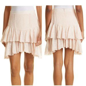 Ted Baker London pink lace tiered handkerchief Hem skirt Size 3 US 8
